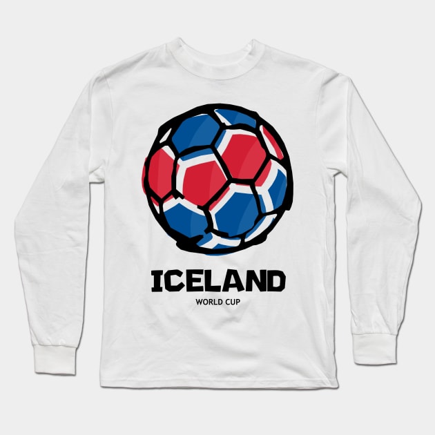 Iceland Football Country Flag Long Sleeve T-Shirt by KewaleeTee